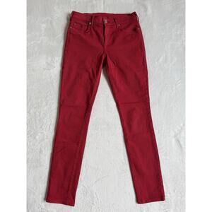 True Religion Halle Mid Rise Super Skinny Red Jeans Made In The USA Size 28